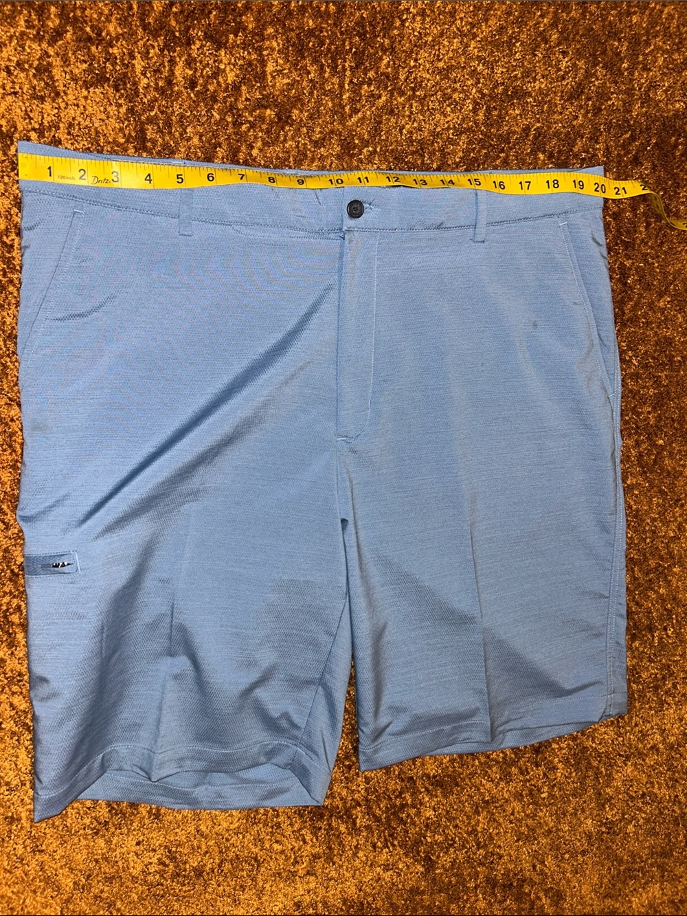 Greg Norman Collection Sky Blue Flat-Front Performance Shorts - Picture 2 of 7